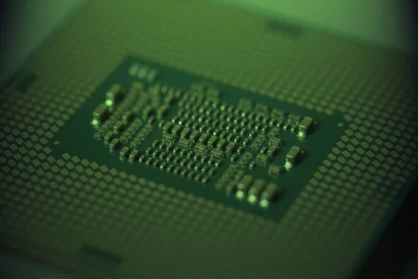 Unidade de processamento central processador de CPU microchip em cinza — Fotografia de Stock