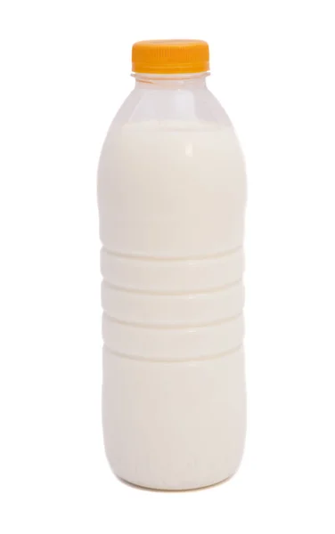 Botella de plástico de leche aislada — Foto de Stock