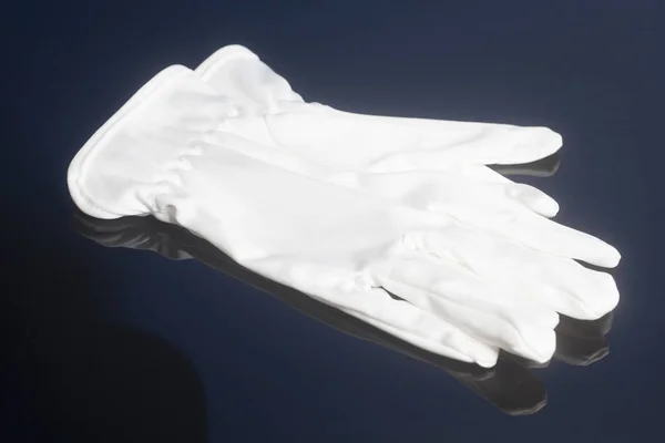 Γάντια Λευκό Υπηρεσία Μαύρο Φόντο — Φωτογραφία Αρχείου