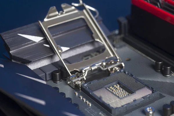 Intel Lga 1151 cpu socket op het moederbord Computer Pc — Stockfoto