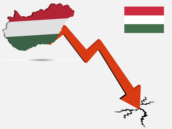 Концепция экономического кризиса в Венгрии — стоковый вектор