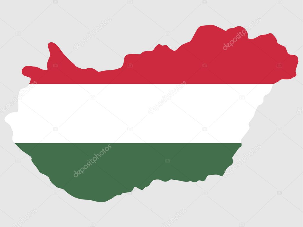 Hungary Map Flag Vector illustration eps 10