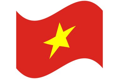 Vietnam 'ın Dalgalı Bayrağı resmen Vietnam Sosyalist Cumhuriyeti. Vektör illüstrasyonu