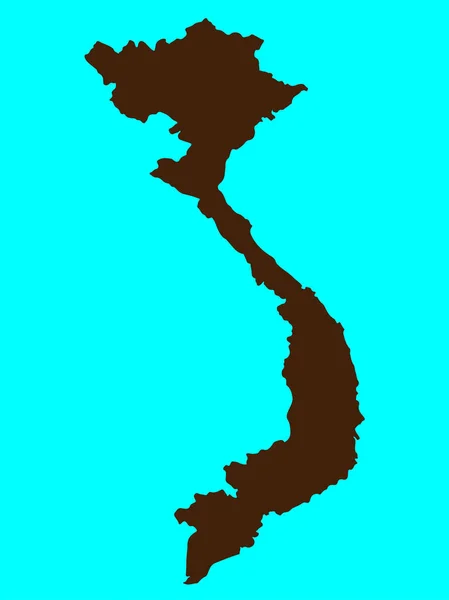 Carte du Vietnam officiellement la République Socialiste du Vietnam. Illustration vectorielle — Image vectorielle
