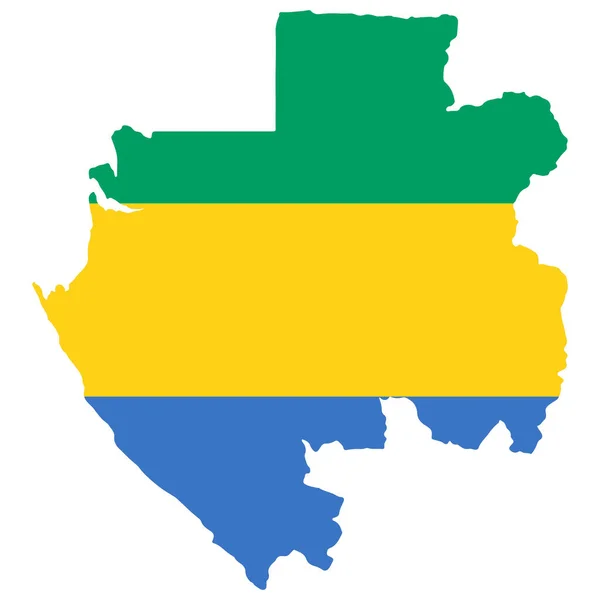 Gabon Map Flag Vector illustration eps 10 — Stock Vector