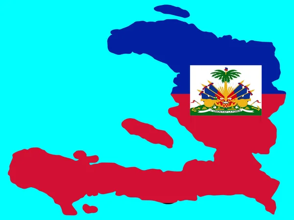 ハイチ地図旗ベクトルイラストeps 10 — ストックベクタ