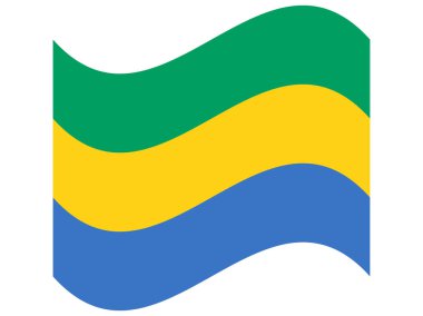Gabon Vektör illüstrasyonunun Dalga Bayrağı 10