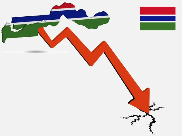 Gambia Wirtschaftskrise Konzept Vektor Illustration — Stockvektor