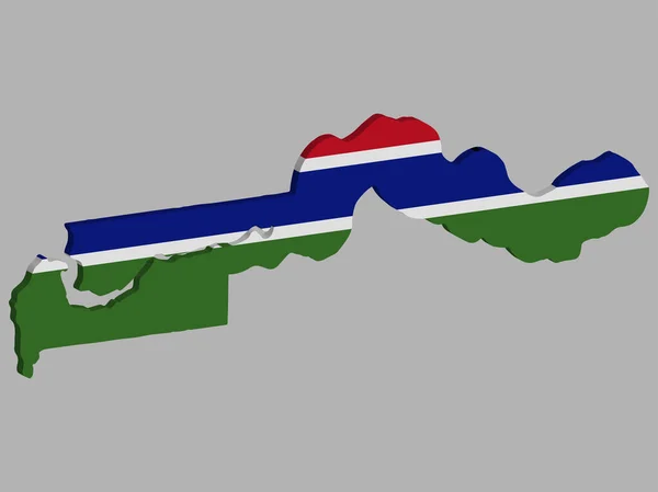 Illustration vectorielle du drapeau Gambie 3D eps 10 — Image vectorielle