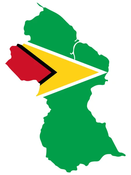 Guyane carte drapeau vecteur illustration eps 10 — Image vectorielle