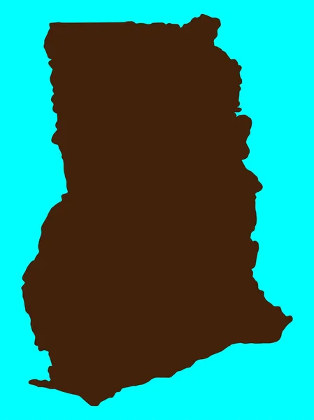 Ghana Mappa silhouette Illustrazione vettoriale eps 10 — Vettoriale Stock