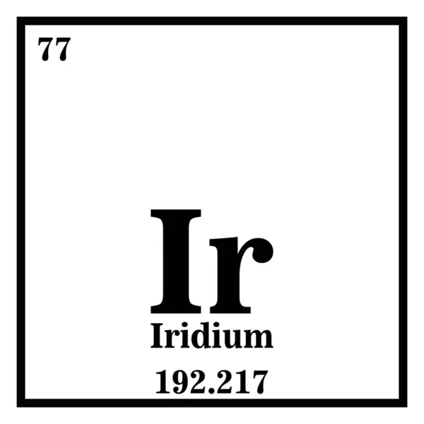 Iridium Tabela Periódica dos Elementos Ilustração vetorial eps 10 — Vetor de Stock