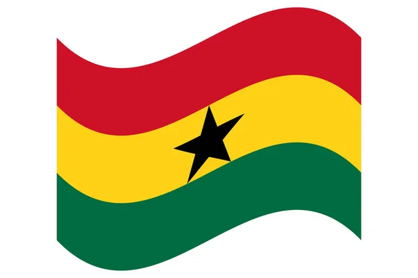 Våg flagga Ghana Vector — Stock vektor