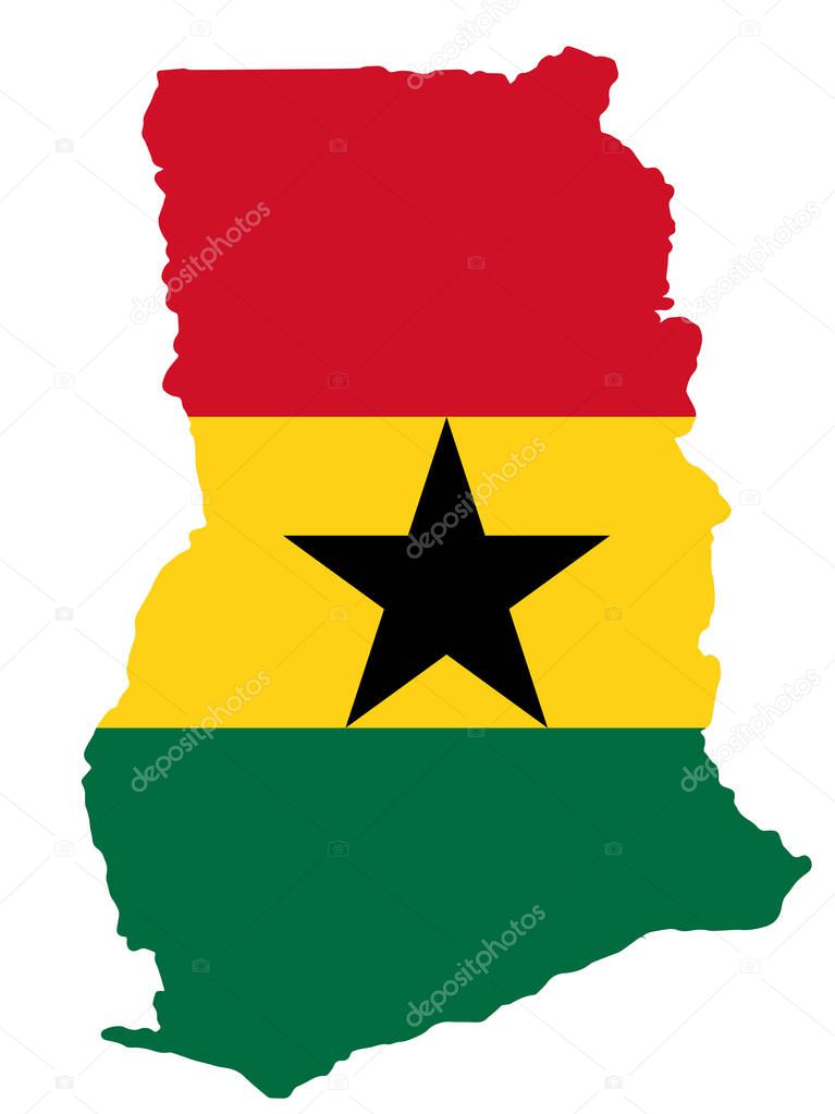 Ghana Map Flag Vector illustration eps 10