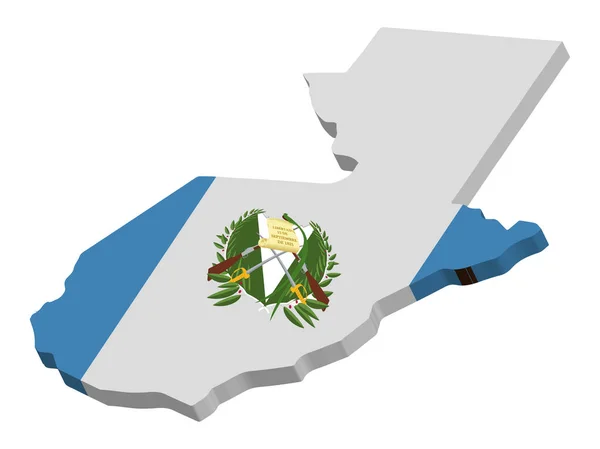 3D Guatemala Mapa Bandera Vector ilustración eps 10 — Archivo Imágenes Vectoriales