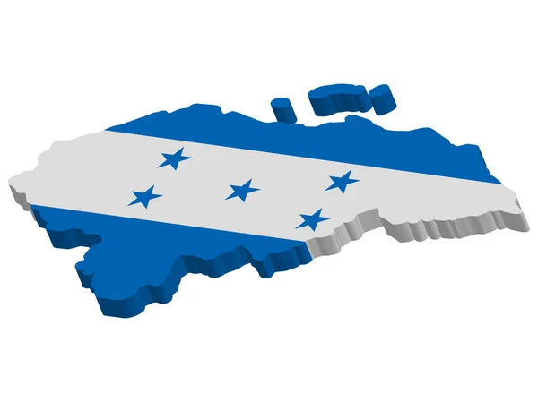 3D Honduras karta flagga vektor illustration eps 10 — Stock vektor