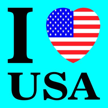 ABD 'yi seviyorum. Bayrak şeklinde. Vektör illüstrasyonu 10 pound.