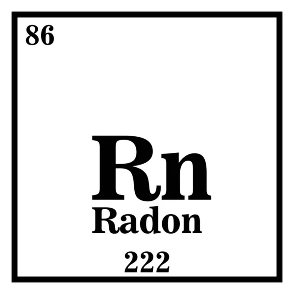 Radon Periodisk tabell över elementen vektor illustration eps 10 — Stock vektor