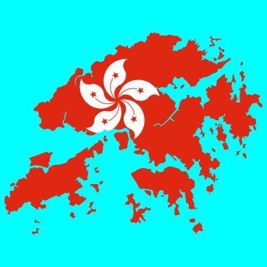 Hong Kong haritası bayrak vektörü