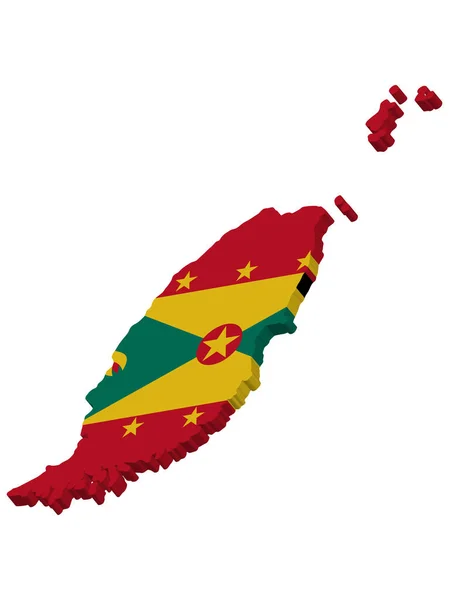 3d Grenada map flag Vector illustreps 10 — стоковий вектор