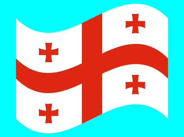 ジョージアベクトルの波旗 — ストックベクタ