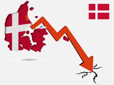 Danimarka ekonomik kriz kavramı Vektör illüstrasyonu