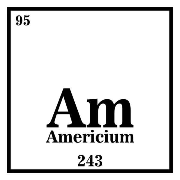 Americium Tabla periódica de los elementos Vector ilustración eps 10 — Vector de stock