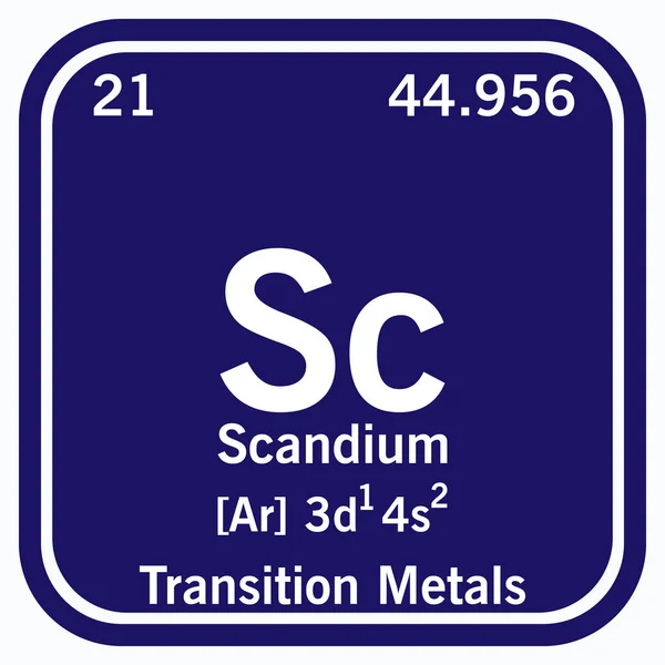 Scandium Periodensystem der Elemente Vektorabbildung Folge 10 — Stockvektor