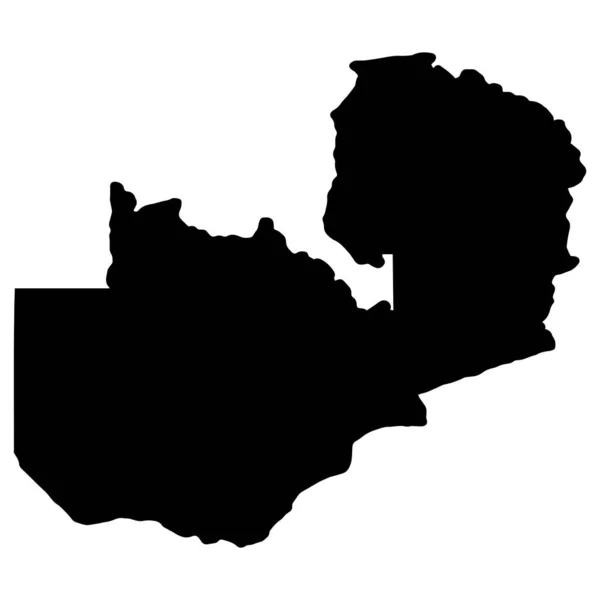 Mapa silueta de Zambia vector ilustración. Eps 10 — Vector de stock
