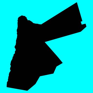 Ürdün haritası siluet Vektör illüstrasyonu Eps 10