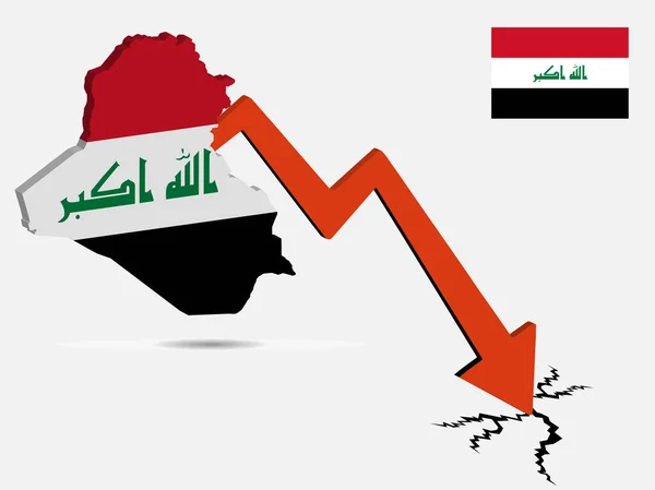 Irak crise économique concept Illustration vectorielle — Image vectorielle