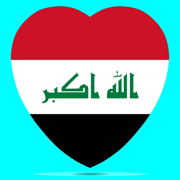 Irak Drapeau en forme de coeur vecteur — Image vectorielle