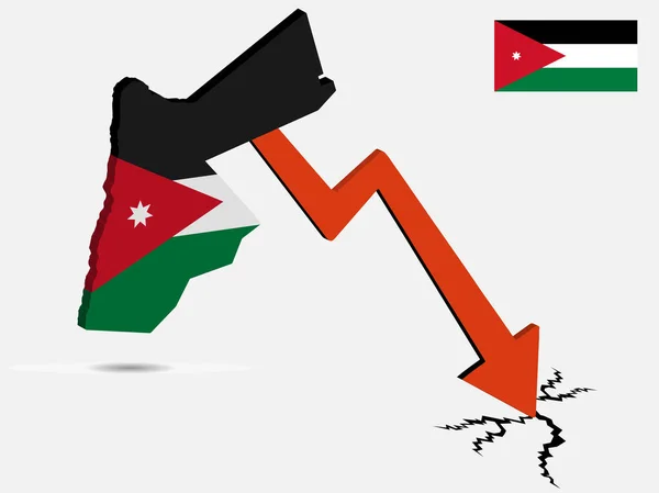 Концепция экономического кризиса в Иордании — стоковый вектор