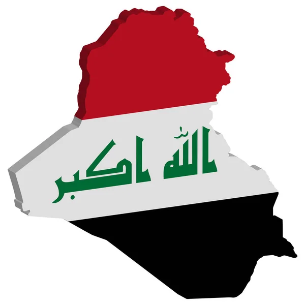 3d map flag von iraq vektorillustration eps 10 — Stockvektor