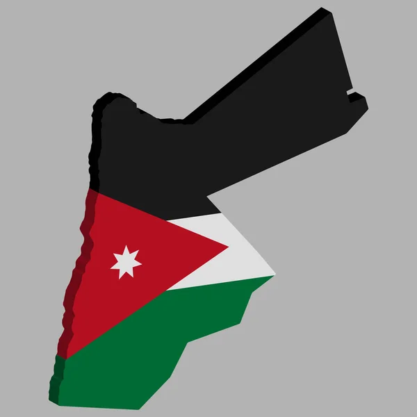 3Dヨルダン地図の旗ベクトル図Eps 10 — ストックベクタ
