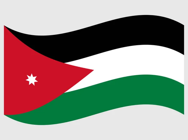 Волновой флаг Иордании — стоковый вектор