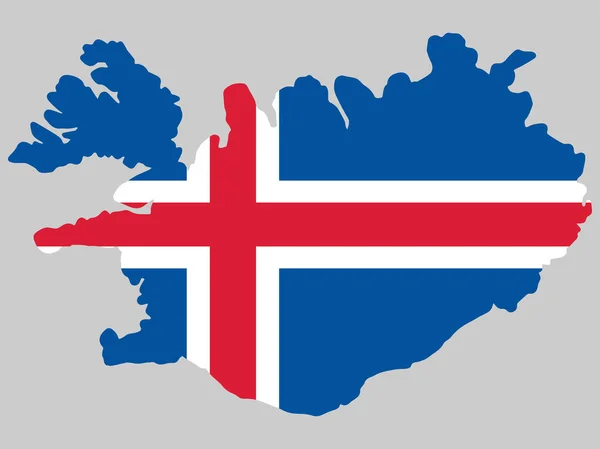 Iceland Map Flag Vector illustration. — Stock Vector