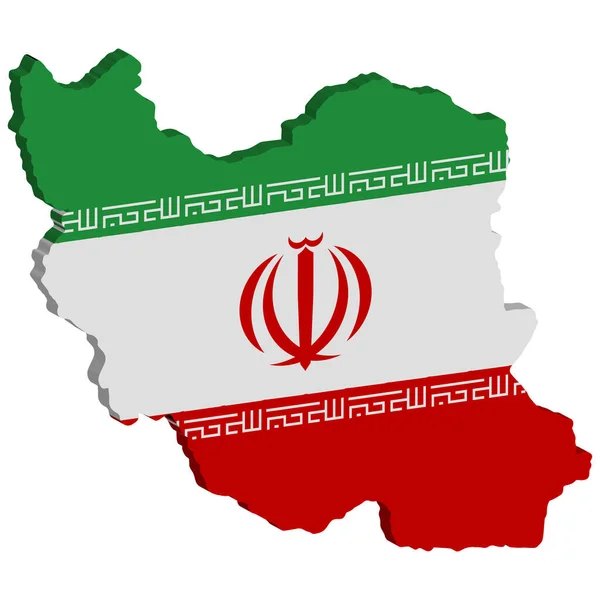 Carte géographique Drapeau de l'Iran vecteur — Image vectorielle