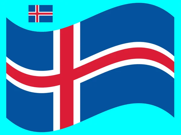 Wave Flag of Iceland Vector — Stock Vector