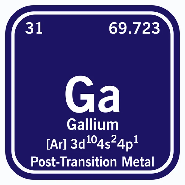 Gallium Periodensystem der Elemente Vektorabbildung Folge 10 — Stockvektor