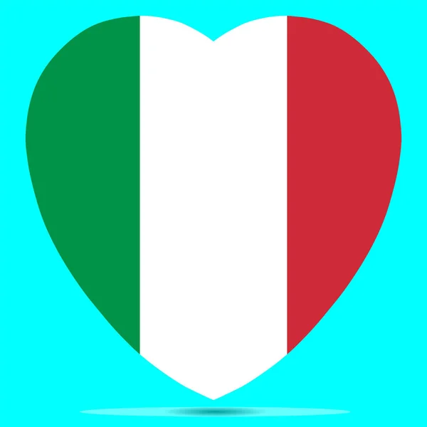 Bandera de Italia en forma de corazón Vector — Archivo Imágenes Vectoriales