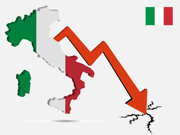 Italia crisis económica concepto Vector ilustración eps 10 — Archivo Imágenes Vectoriales