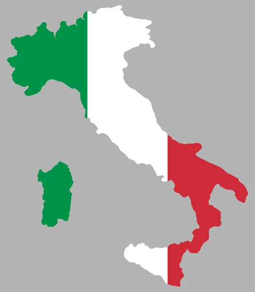 Kaart Vlag van Italië Vector — Stockvector