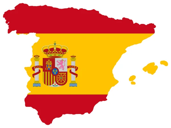 Mapa Bandeira Espanha Ilustração vetorial Eps 10 — Vetor de Stock