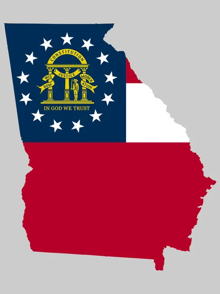 USA: s delstatskarta flagga Georgia Vector — Stock vektor