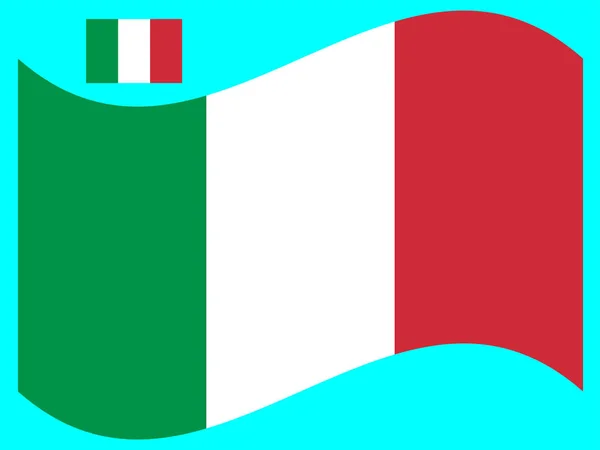 Wave vlag van Italië Vector — Stockvector