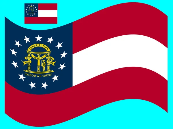 Olas bandera del Estado de Estados Unidos del vector de Georgia — Archivo Imágenes Vectoriales