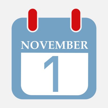 Takvim Simgesi 1 Kasım Vektör illüstrasyonu Eps 10