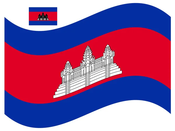 Onda Camboja Bandeira Vetor ilustração Eps 10 —  Vetores de Stock