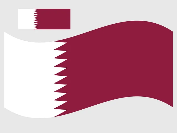 Dalga Katar Bayrak Vektörü illüstrasyonu Eps 10 — Stok Vektör